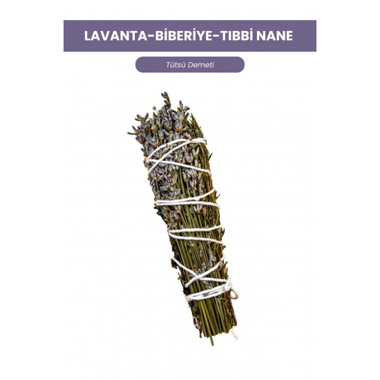 Lavanta-Biberiye-Tıbbi Nane Tütsü Demeti(1 Adet)